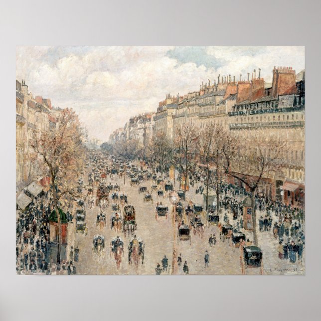 Poster Pissarro - Boulevard Montmartre, Soleil après-midi (Devant)