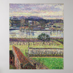 Poster Pissarro - Effet de soirée d'inondation Eragny 189