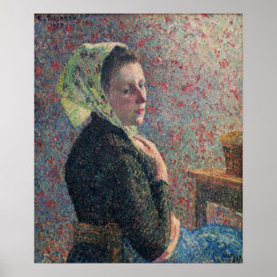 Poster Pissarro - Femme à l'écharpe verte 1893