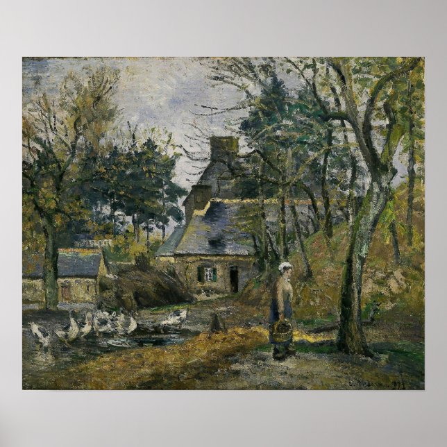 Poster Pissarro - Ferme À Montfoucault 1874 (Devant)