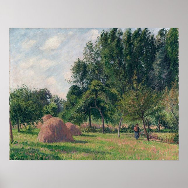 Poster Pissarro - Haystacks Morning Eragny 1899 (Devant)