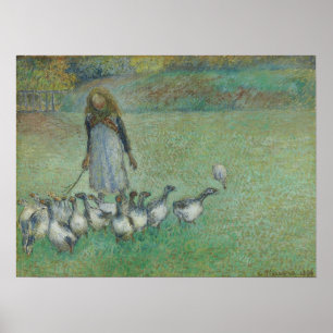 Poster Pissarro - Jeune Bergère d'Oies 1886