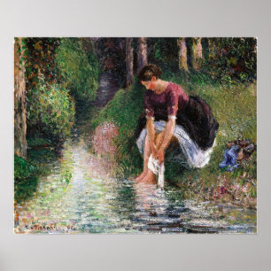 Poster Pissarro - Jeune Femme se baignant les pieds 1894