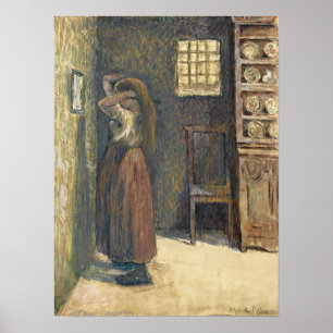 Poster Pissarro - Jeune Paysanne À Sa Toilette 1891