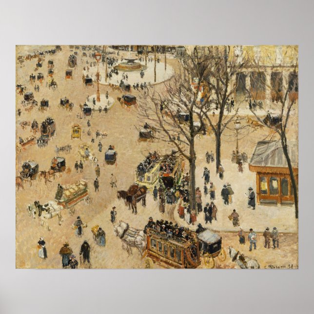 Poster Pissarro - La Place Du Théâtre Français (Devant)