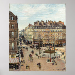 Poster Pissarro - La Rue Saint-Honore 1898