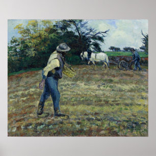 Poster Pissarro - Le semeur et le laboureur