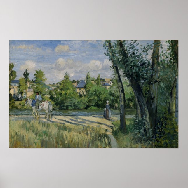 Poster Pissarro - Lumière Du Soleil Sur La Route Pontoise (Devant)