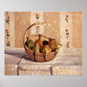 Poster Pissarro - Pommes Et Poires Dans Un Panier Rond 18