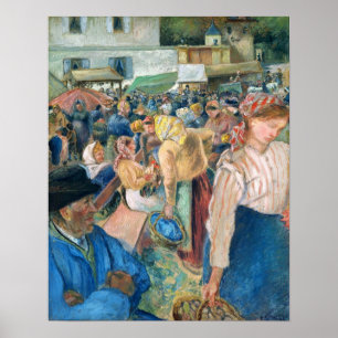 Poster Pissarro - Pontoise du marché de la volaille 1892