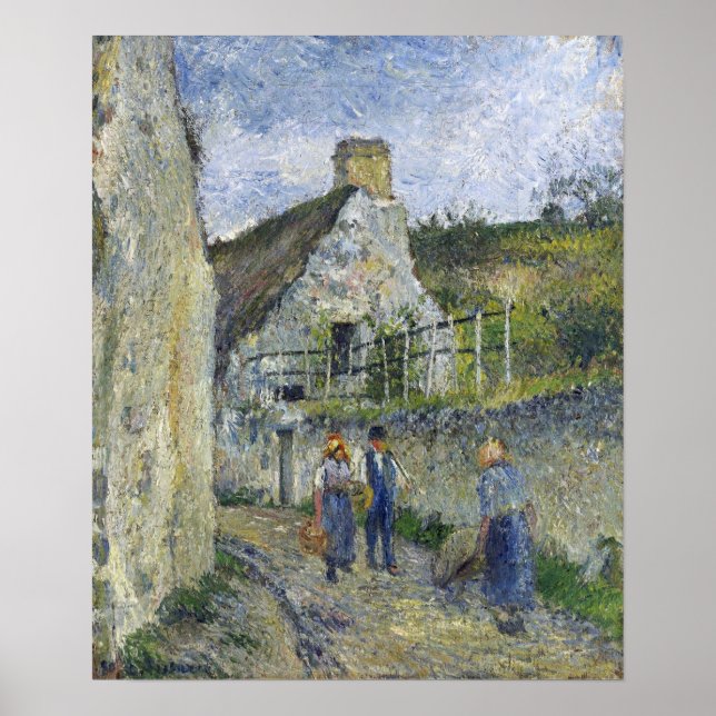 Poster Pissarro - Rue Pavée À Valhermeil, Auvers (Devant)