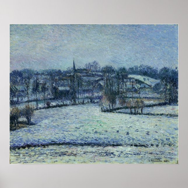 Poster Pissarro - Scène De Neige À Eragny (Bazincourt) (Devant)