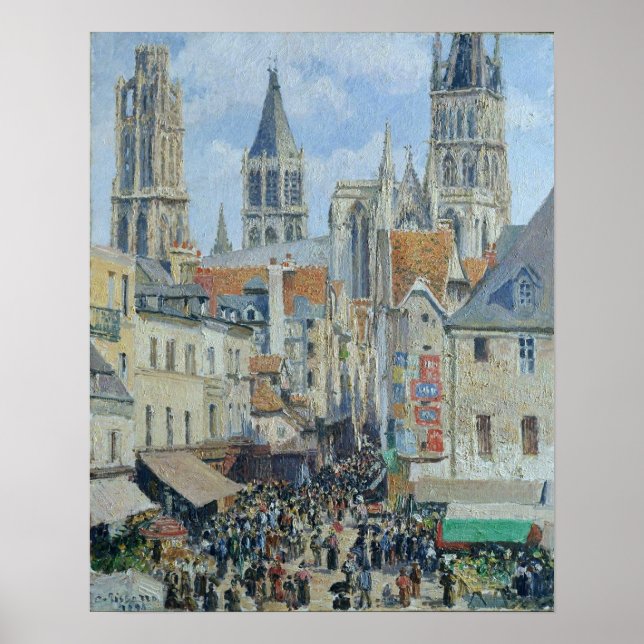 Poster Pissarro - Vieux Marché Epicerie Rue Rouen (Devant)