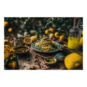 Poster Pistache sicilienne Pesto Spaghetti à Orchard