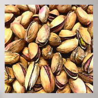 Pistachio Nuts Black Outline Art