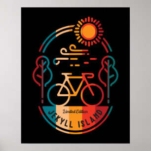 Poster Piste cyclable Retro Jekyll Island