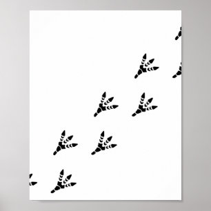 Poster Piste d'empreinte isolée de Dinosaur