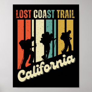 Poster Piste du littoral perdu Californie Randonnée Monta