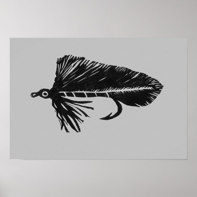Poster Piste Matuka verte, pêche à la mouche, art de liag (Devant)