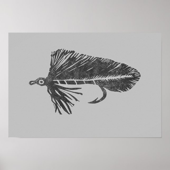 Poster Piste Matuka verte, pêche à la mouche, art de liag (Devant)