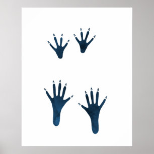 Poster Pistes de rats bleus foncés