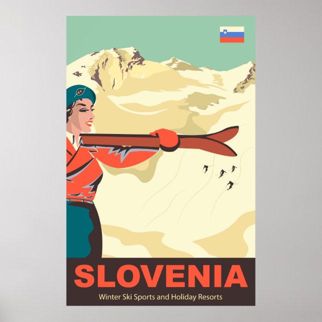 Poster Pistes de ski de Slovénie (Devant)