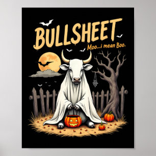 Poster Pistolet d’Halloween Fantôme de vache en tôle avec