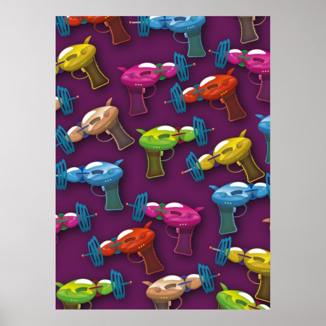 Poster pistolets à rayons de science-fiction (Devant)