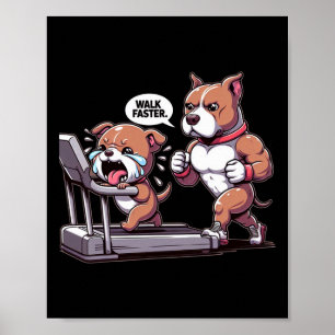 Poster Pit Bull Fitness - Poids du corps de levage