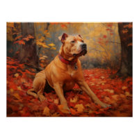 Pitbull à l'automne Feuilles automne Inspiration