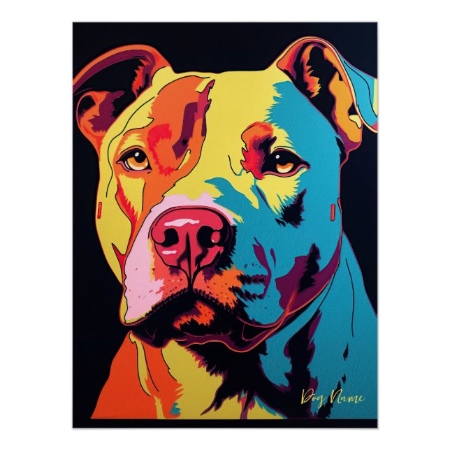 Poster Pitbull Dog 002 - Bruno Pokopen (Devant)