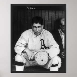 Poster Pitcher Bender Athletics Baseball 1910