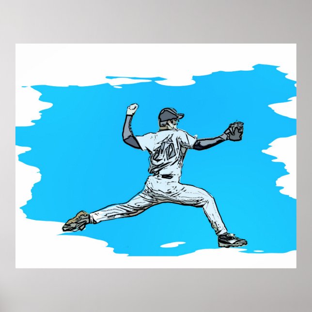 Poster Pitcher de baseball (Devant)