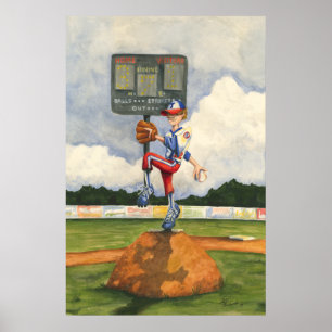 Poster Pitcher de baseball sur Mound par Jay Throckmorton