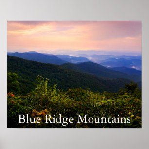 Poster Pittoresque Blue Ridge Mountains Paysage Photograp
