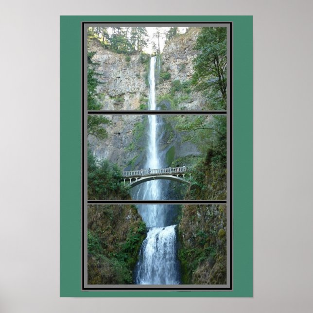 Poster Pittoresque de Multnomah Falls Oregon (Devant)