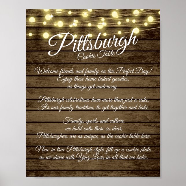Poster Pittsburgh Cookie Table Mariage rustique (Devant)