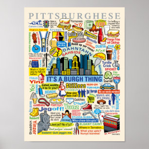 Poster Pittsburgh Language Fun Pittsburghese