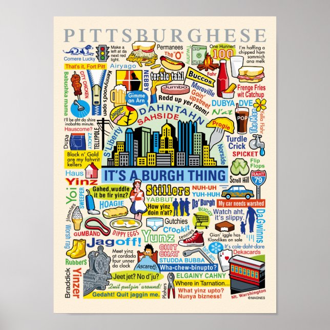 Poster Pittsburgh Language Fun Pittsburghese (Devant)