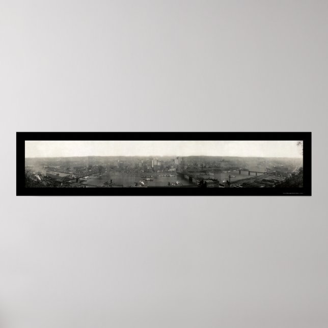 Poster Pittsburgh PA Panorama Photo 1908 (Devant)