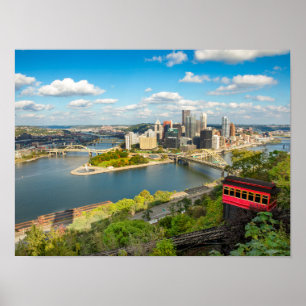 Poster Pittsburgh Pennsylvania Duquesne Incline View