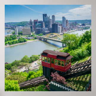 Poster Pittsburgh Pennsylvania Steel City Skyline Incline