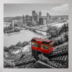 Poster Pittsburgh Steel City Skyline Incline Photographie