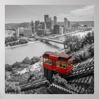 Poster Pittsburgh Steel City Skyline Incline Photographie