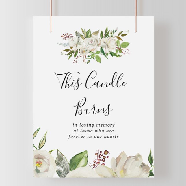 Poster Pivoine de l'hiver blanche Fleur ce signe de bougi (Créateur téléchargé)