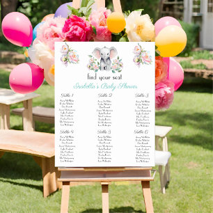 Poster Pivoines à l'éléphant bébé, Plan de table eucalypt