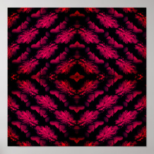 Poster Pivoines rouges motif d'art floral abstrait