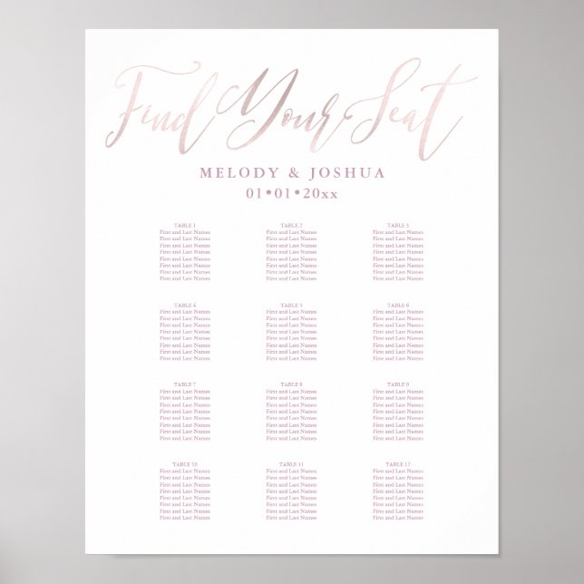 Poster PixDezines Calligraphie rose pâle, Diagramme de si (Devant)
