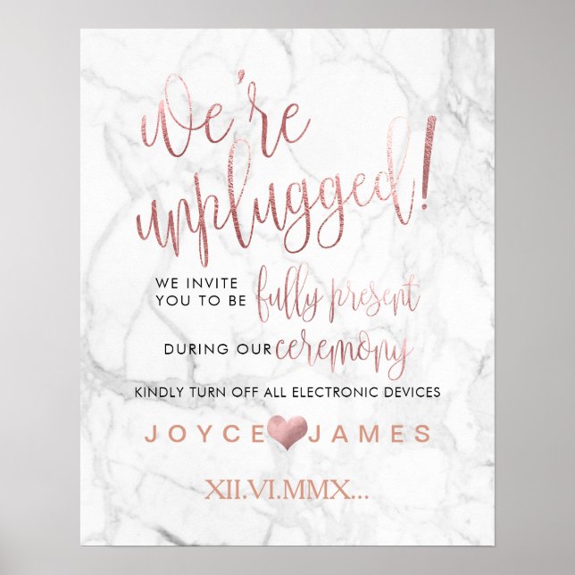 Poster PixDezines Faux Rose Gold #CÉRÉMONIE NON PLUGGED (Devant)