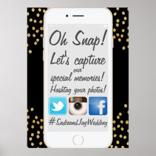 Poster PixDezines iPhone Hashtag Us Sign for Events